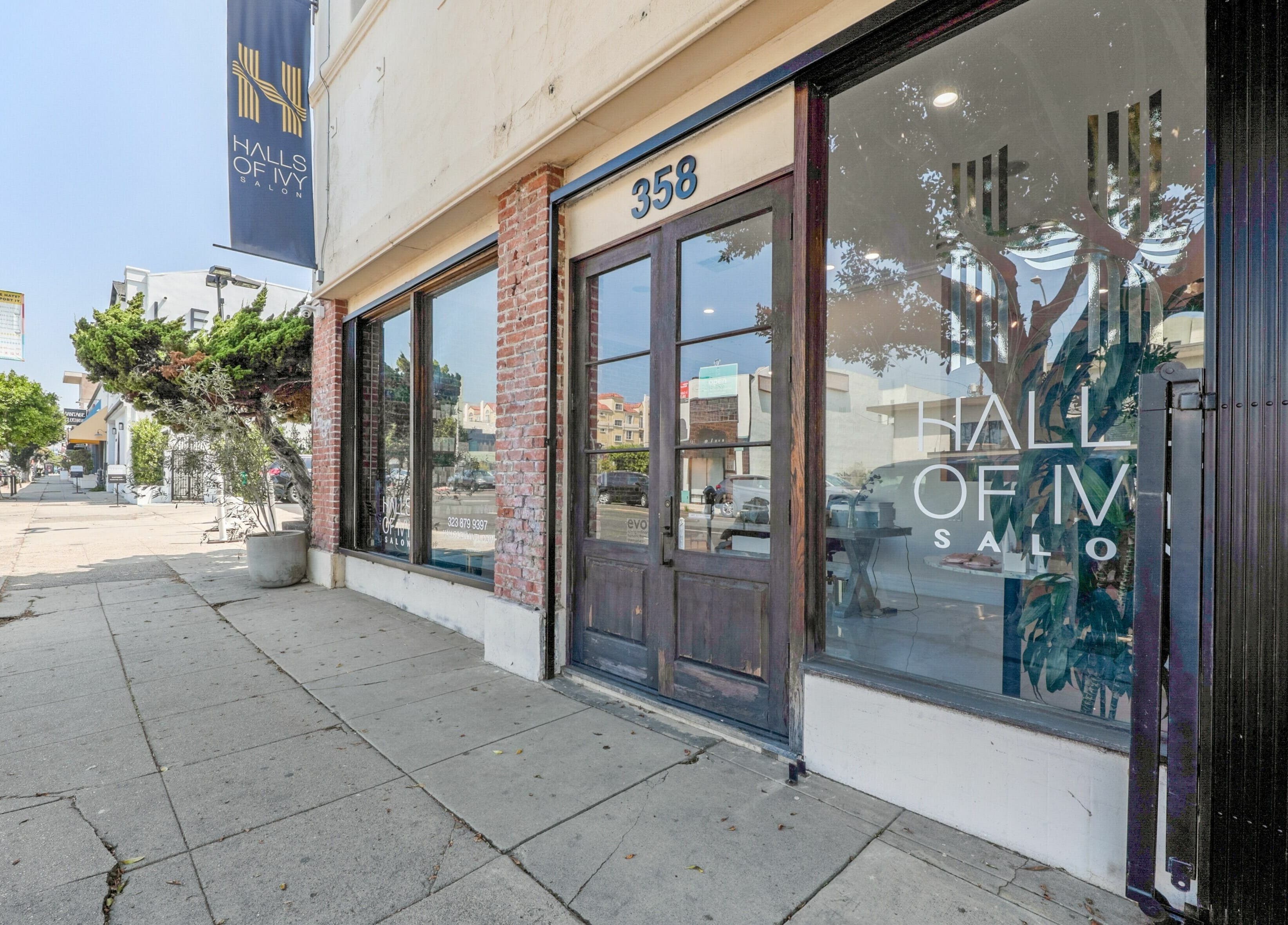 Exterior of Halls Of Ivy Salon in Los Angeles, California, US, showcasing modern design and inviting atmosphere.
