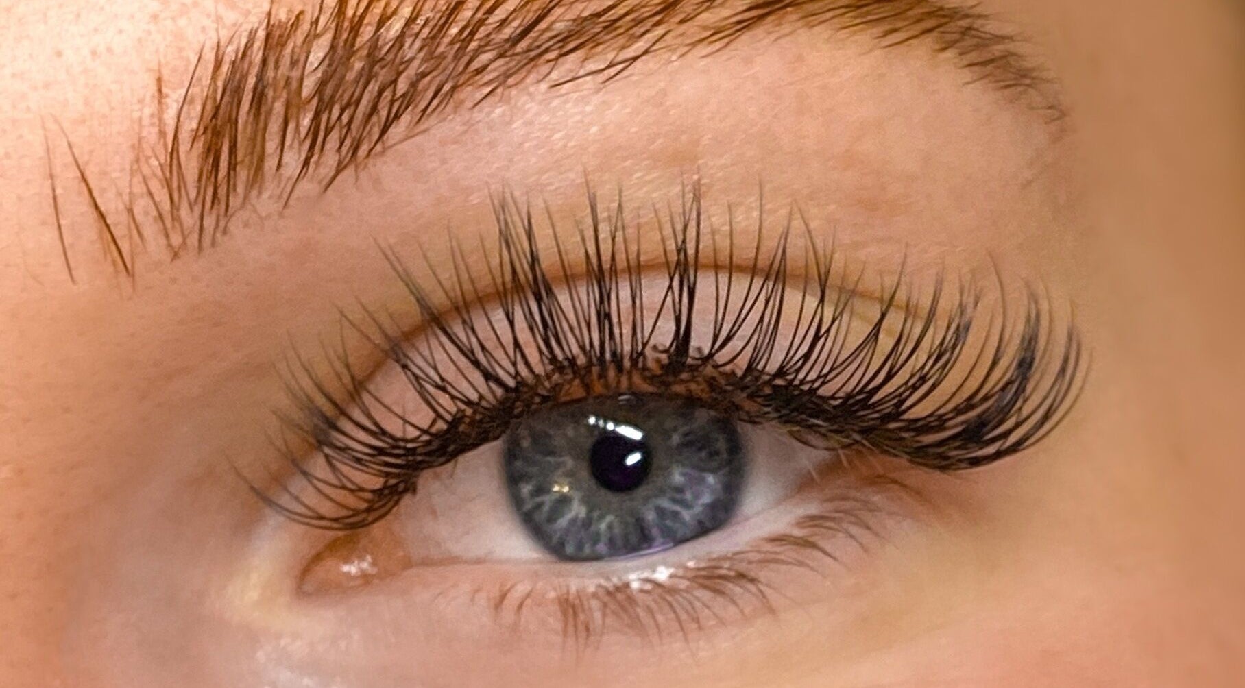 Close-up of eyelash extensions at Lash Hut Tunbridge Wells, Royal Tunbridge Wells, England, GB.