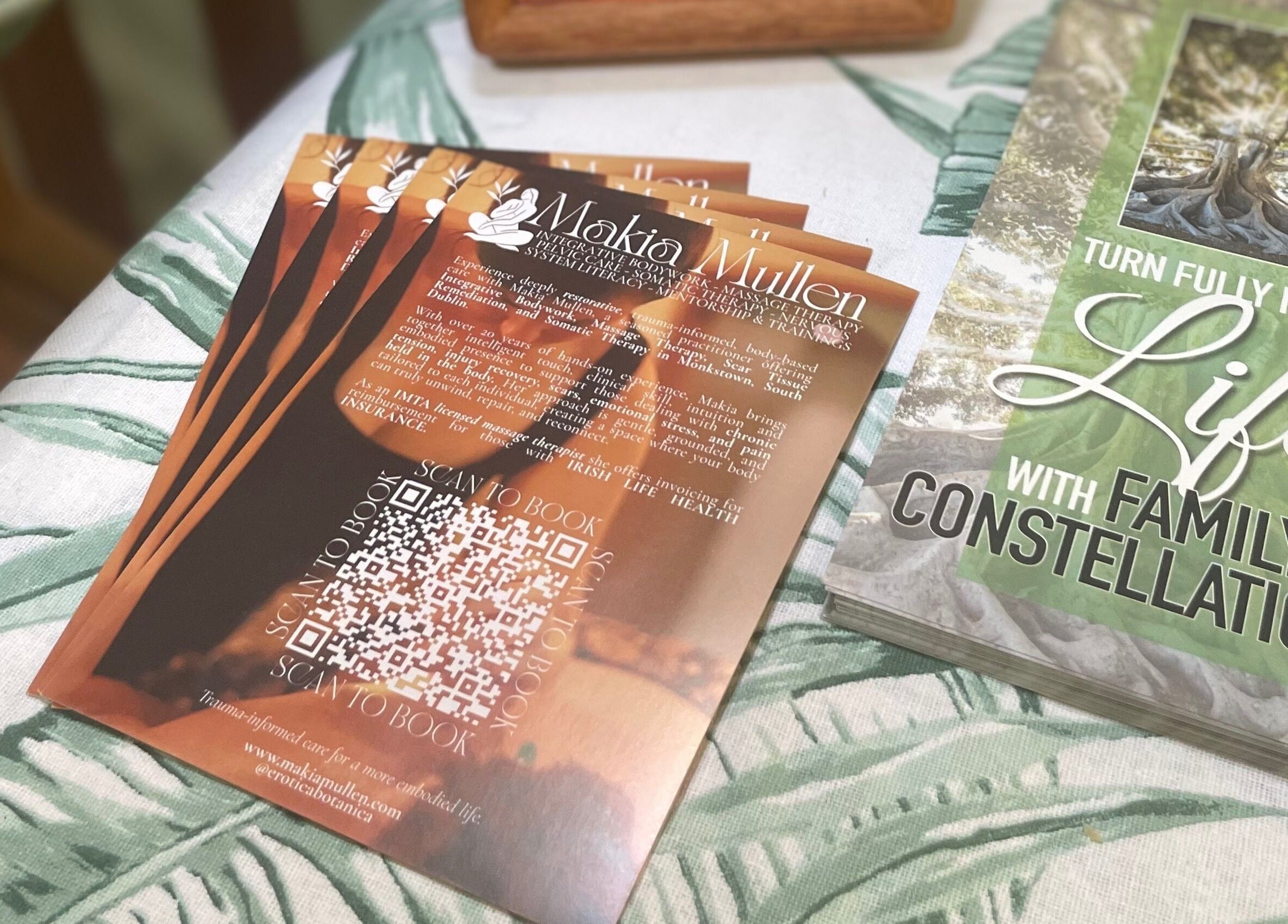 Promotional flyers for Integrative Bodywork, Massage & Somatic Therapy - Makia Mullen, Dublin, County Dublin, IE.