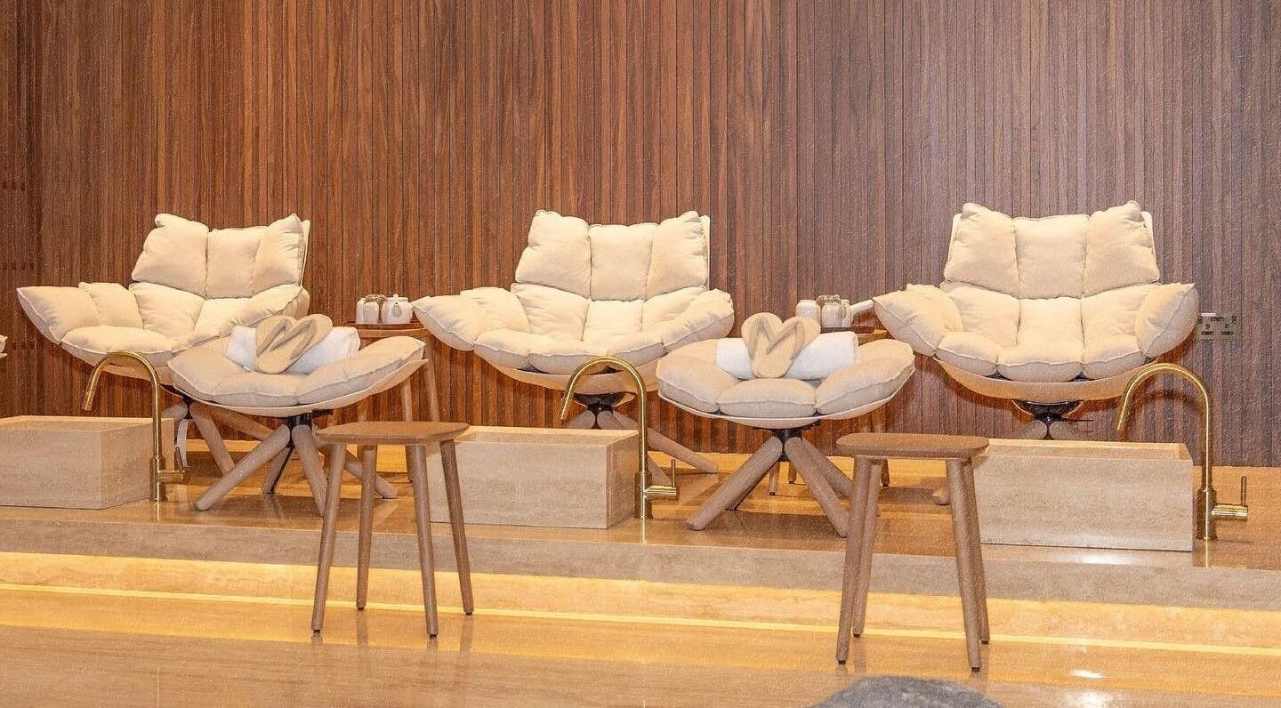 Luxurious seating at Zen Spa, Doha, Doha, QA offers a serene and comfortable environment for ultimate relaxation.