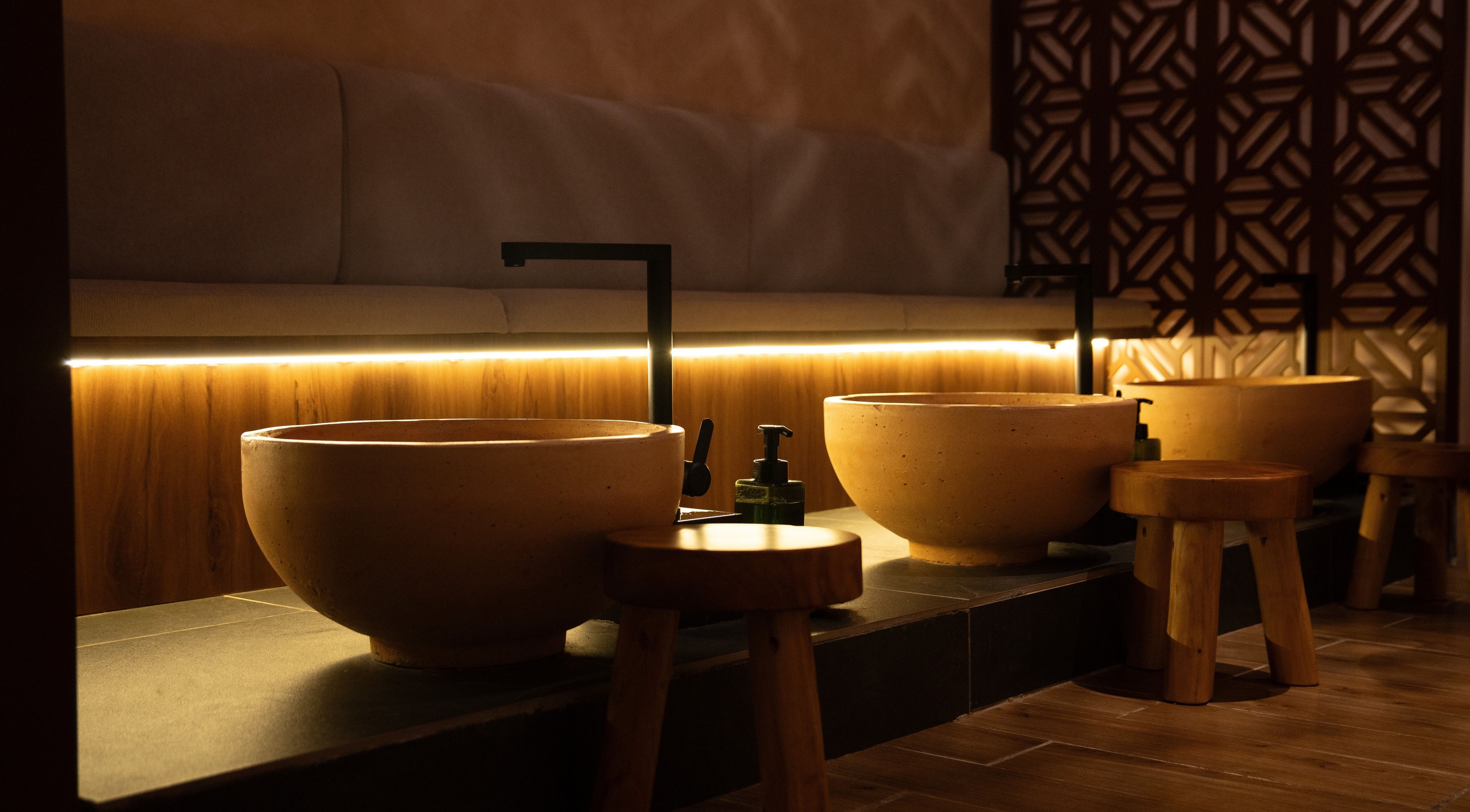 Elegant rustic bowls at LAWA LAWA SPA @Komtar JBCC, Johor Bahru, Johor Darul Ta'zim, MY offer tranquil beauty.