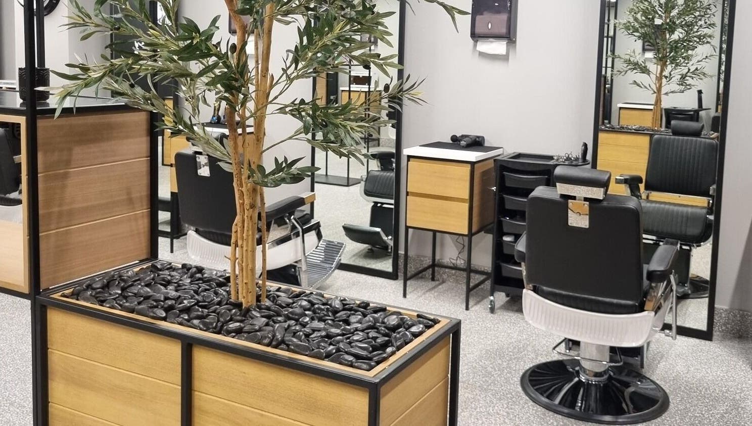 Modern salon interior at Yousef Afandi- Dabouk Bader Al Jadeedah, Amman, Amman Governorate, JO.