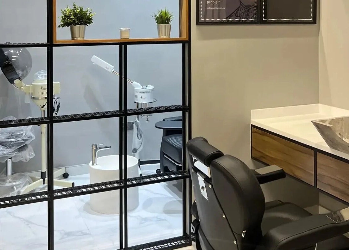 Modern salon interior at Yousef Afandi- Dabouk Bader Al Jadeedah, Amman, Amman Governorate, JO.