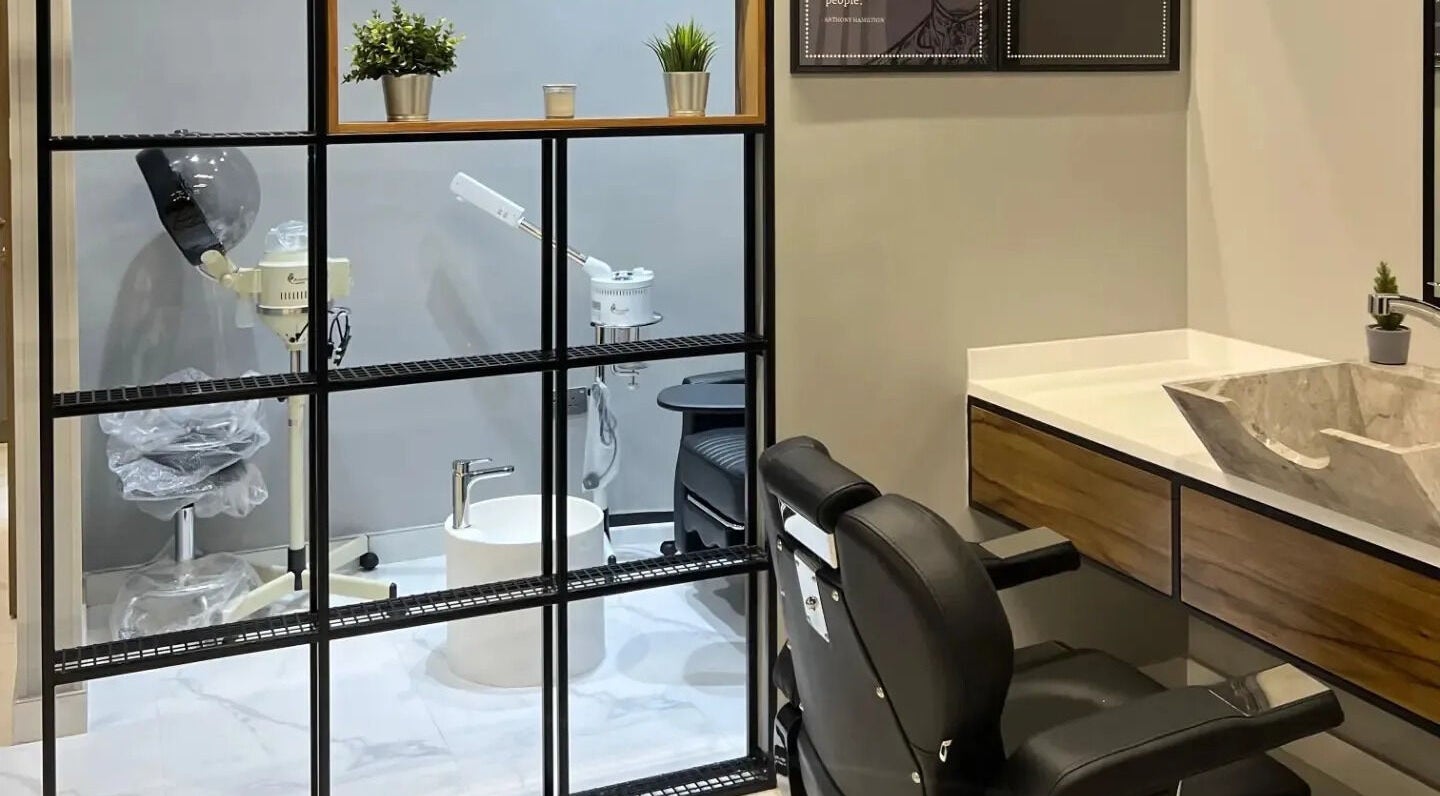 Modern salon interior at Yousef Afandi- Dabouk Bader Al Jadeedah, Amman, Amman Governorate, JO.