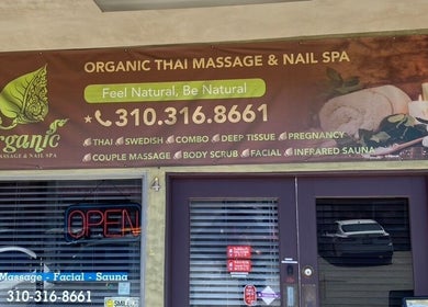 Entrance of Organic Thai Massage, Spa and Facial in Torrance, California, US.