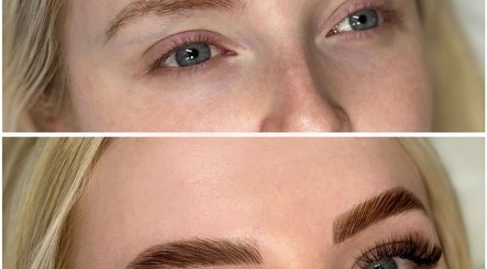 Before and after eyebrow enhancement at Connect Beauty, Brighton, England, GB.