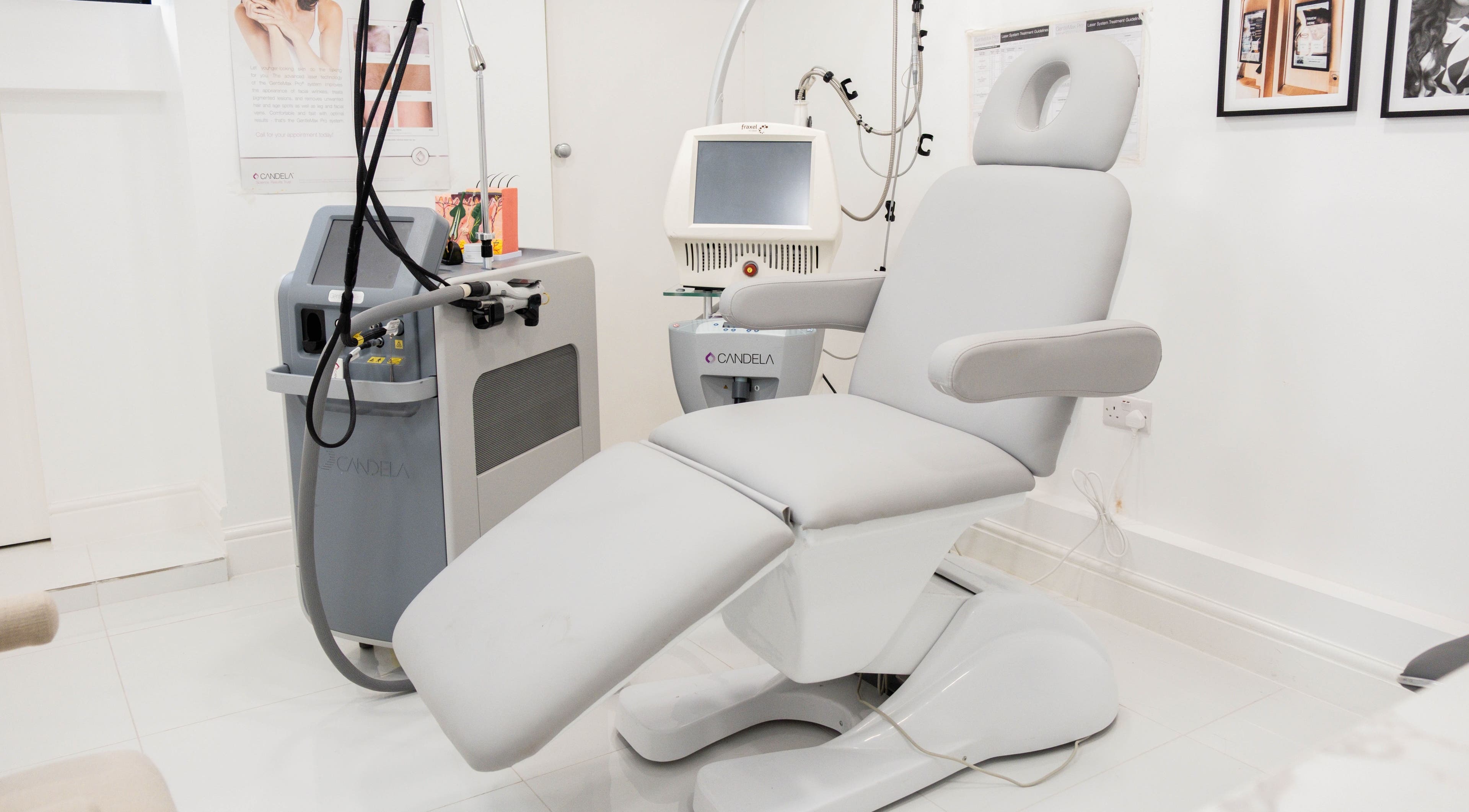 Modern treatment room at Diamond Skin Doctor Led Aesthetic And Laser Clinic - Knightsbridge, London, England, GB.