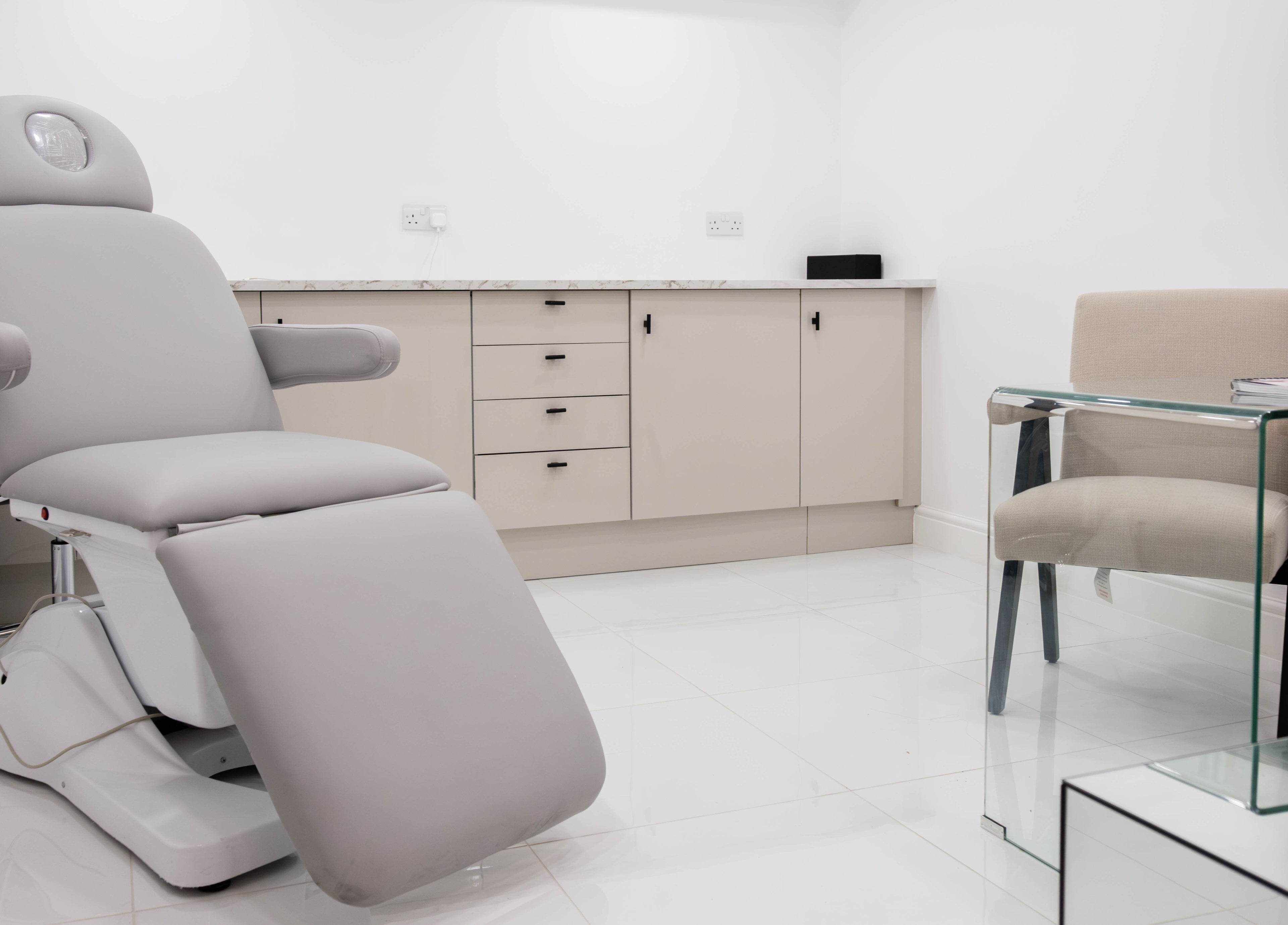 Modern treatment room at Diamond Skin Doctor Led Aesthetic And Laser Clinic - Knightsbridge, London, England, GB.