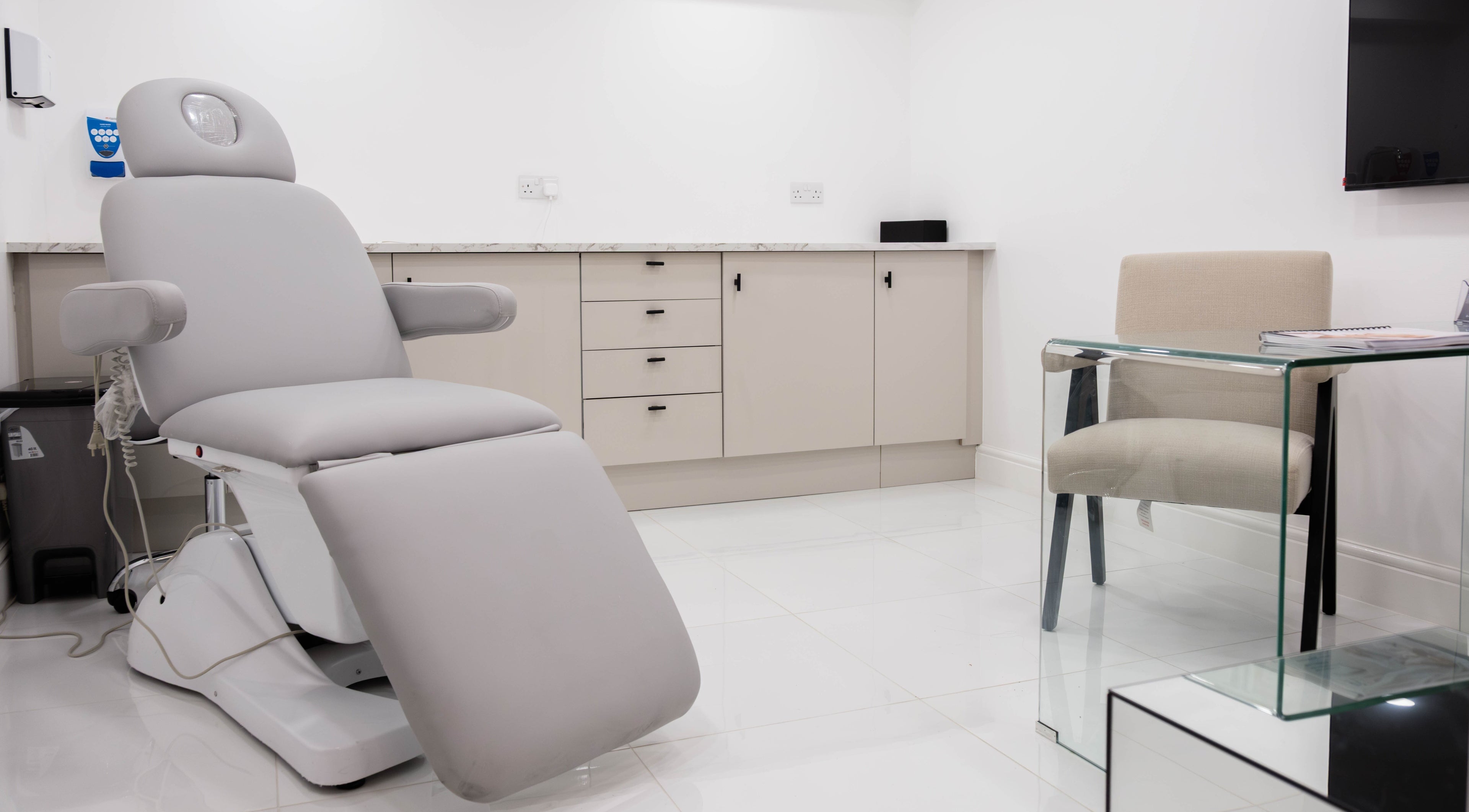 Modern treatment room at Diamond Skin Doctor Led Aesthetic And Laser Clinic - Knightsbridge, London, England, GB.