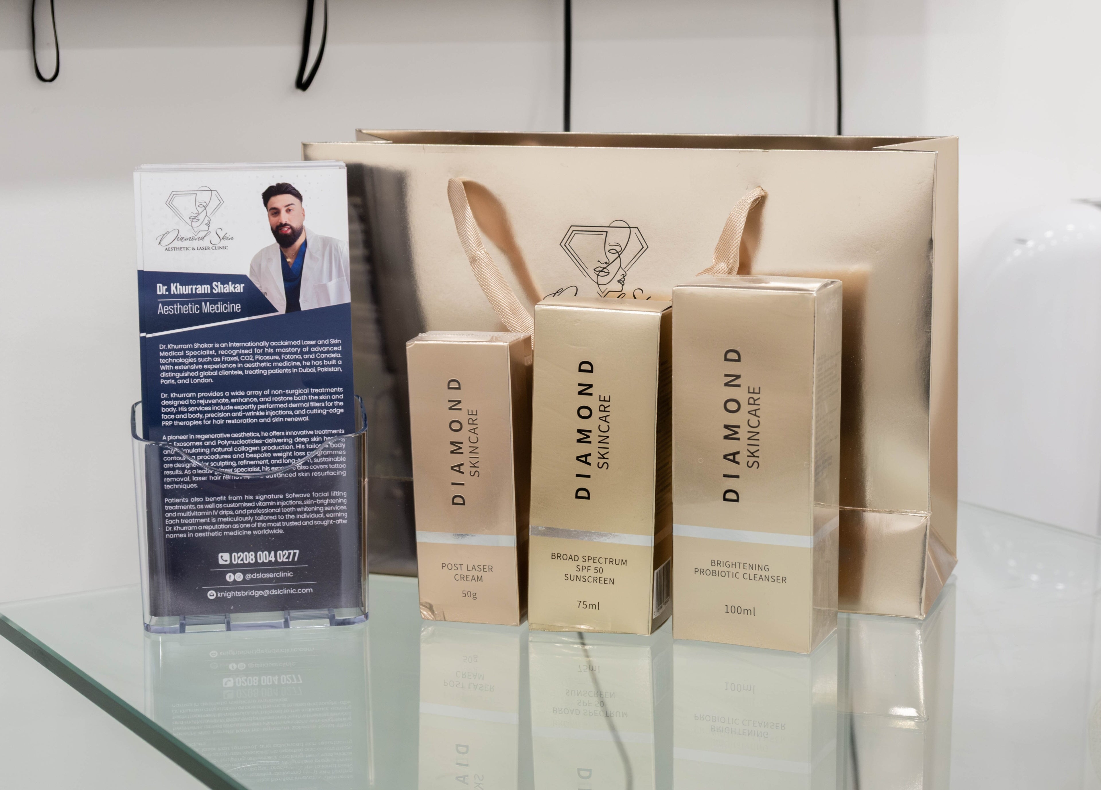 Skincare products at Diamond Skin Doctor Led Aesthetic And Laser Clinic - Knightsbridge, London, England, GB.