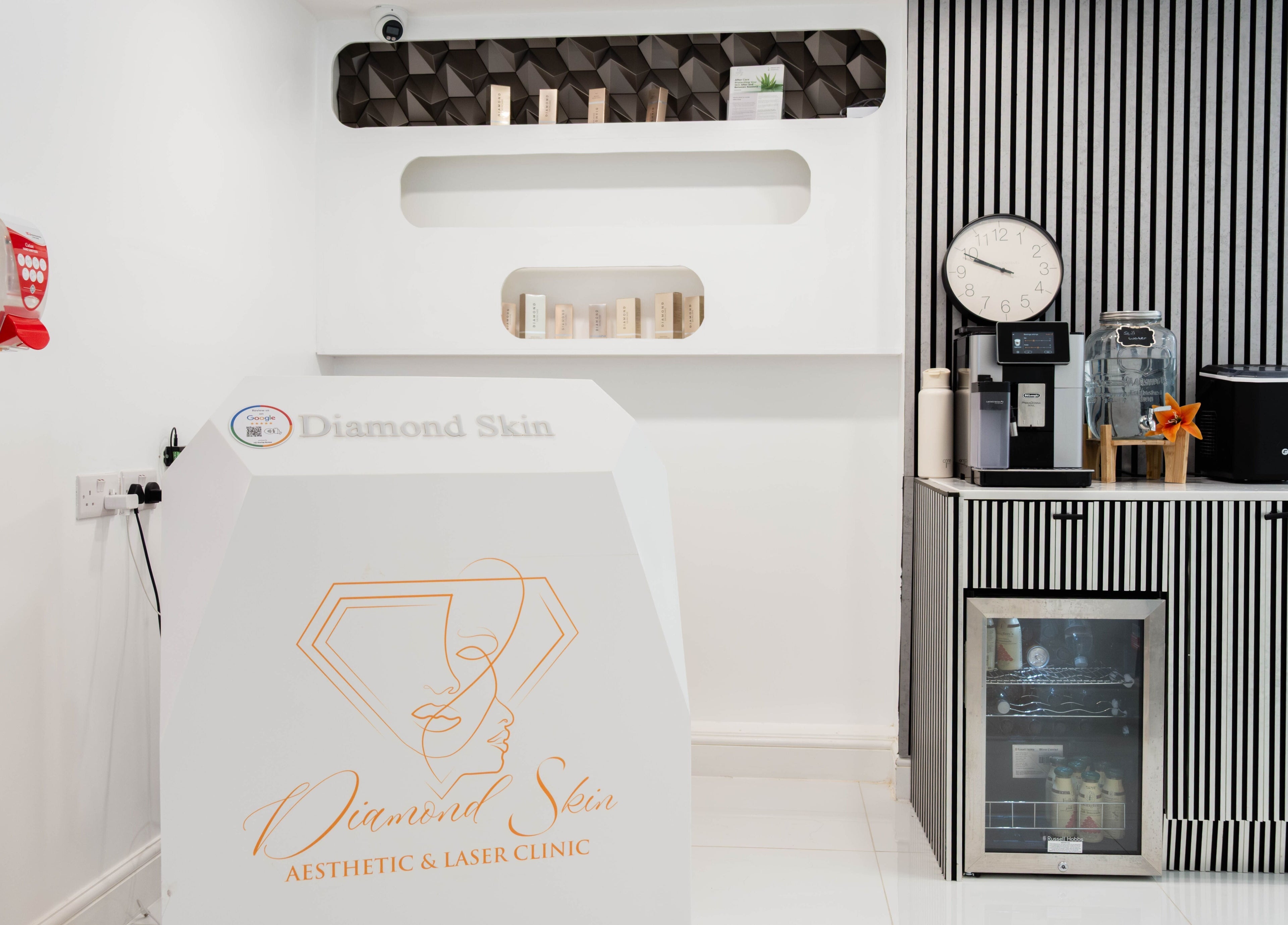 Reception area at Diamond Skin Doctor Led Aesthetic And Laser Clinic - Knightsbridge in London, England, GB.