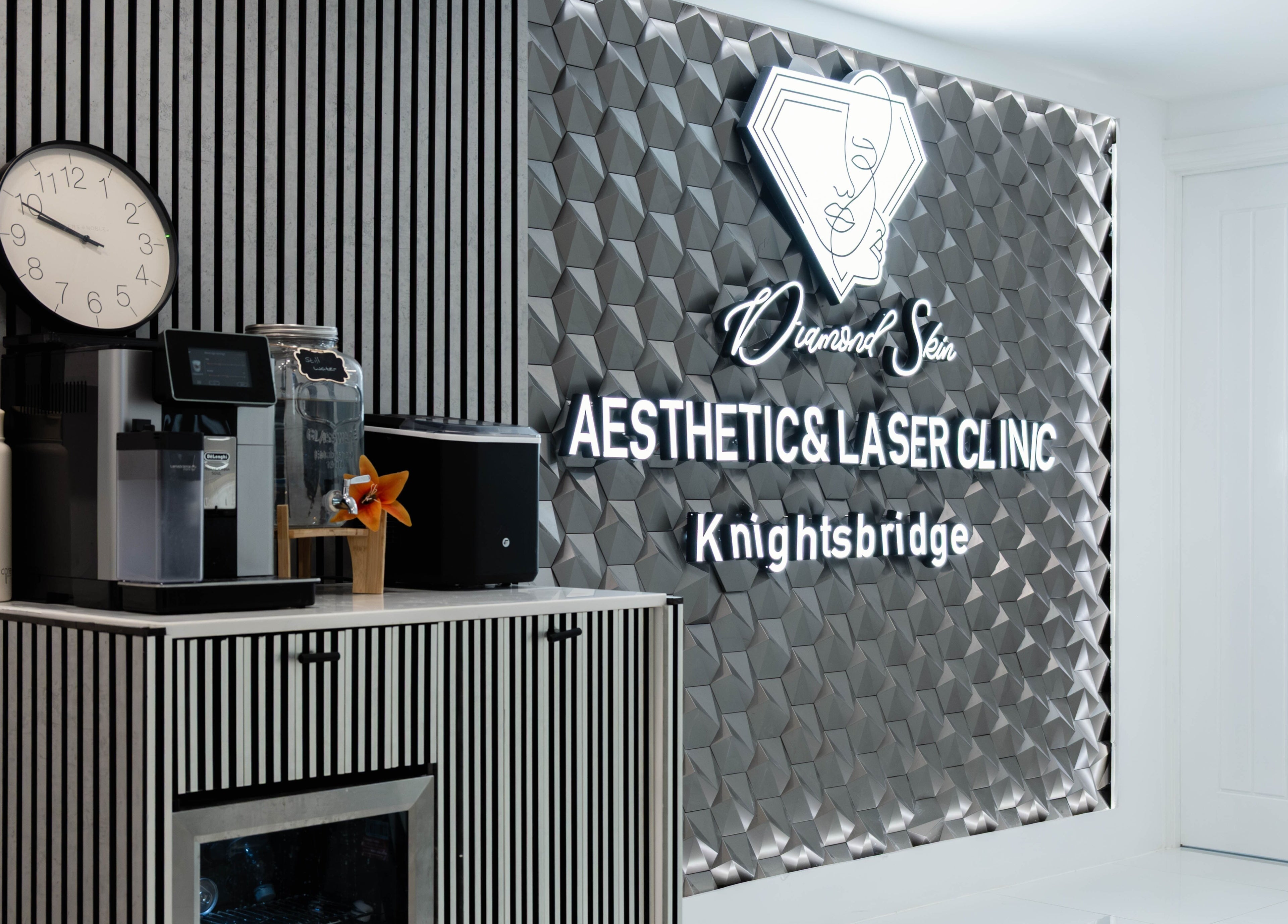 Reception area of Diamond Skin Doctor Led Aesthetic And Laser Clinic - Knightsbridge, London, England, GB.