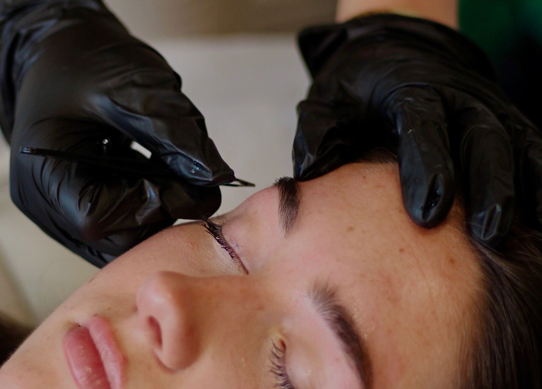 Detailed lash enhancement at Enhanced by Els, Worthing, England, GB. Expert beauty service in a serene setting.