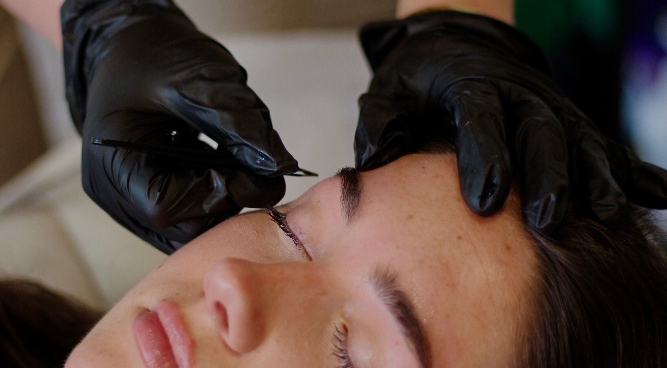 Detailed lash enhancement at Enhanced by Els, Worthing, England, GB. Expert beauty service in a serene setting.