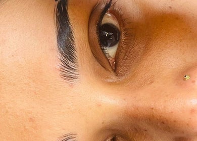 Close-up of a well-groomed eyebrow at S’thetics, Cape Town, Western Cape, ZA.