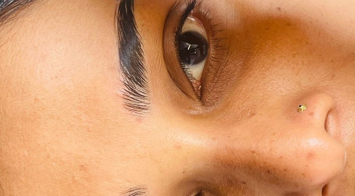 Close-up of a well-groomed eyebrow at S’thetics, Cape Town, Western Cape, ZA.