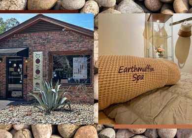 Hair Knowlogy & Earthmuffin Spa exterior and interior, Aiken, South Carolina, US.