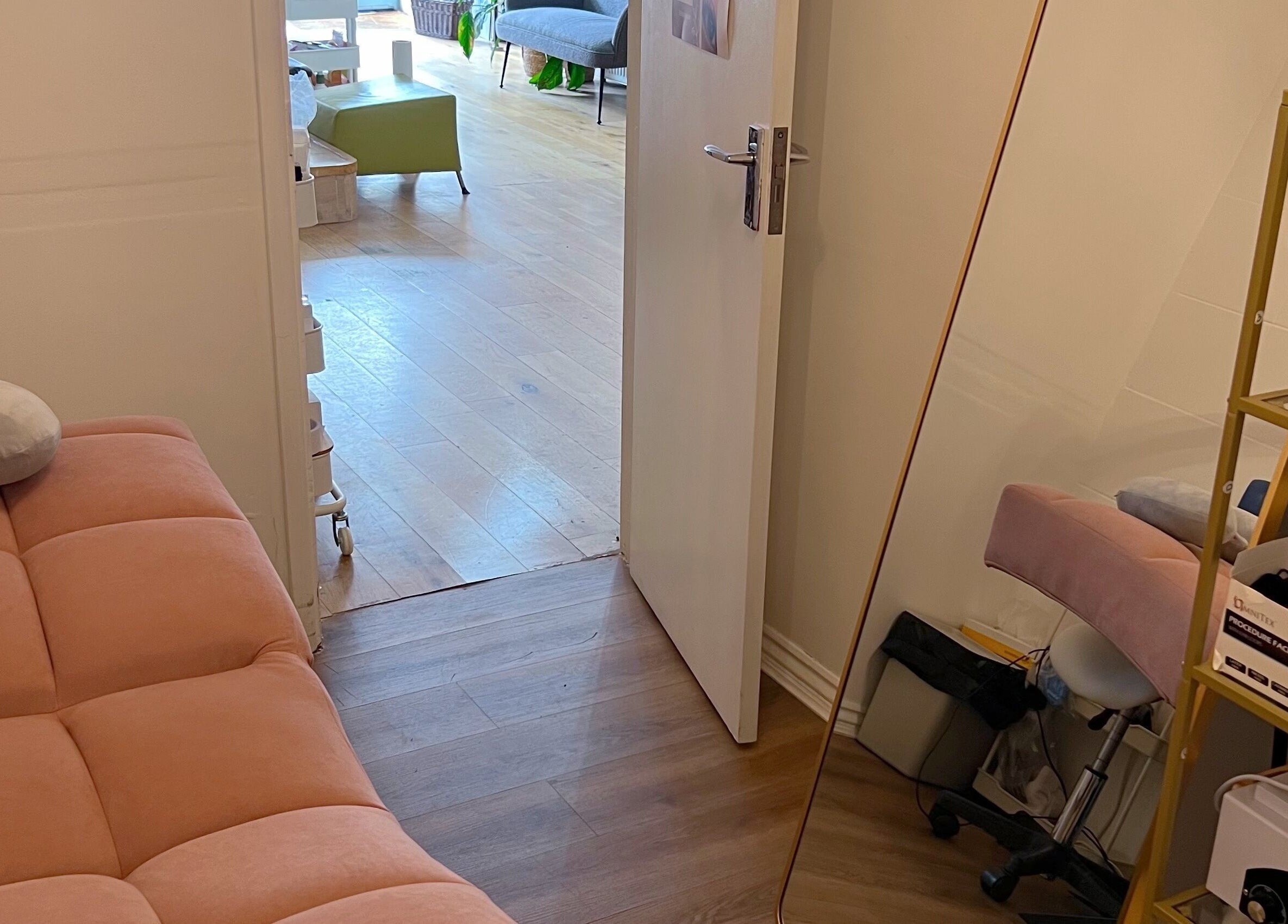 Interior of Lash by Daria, featuring a comfortable treatment bed in London, England, GB.