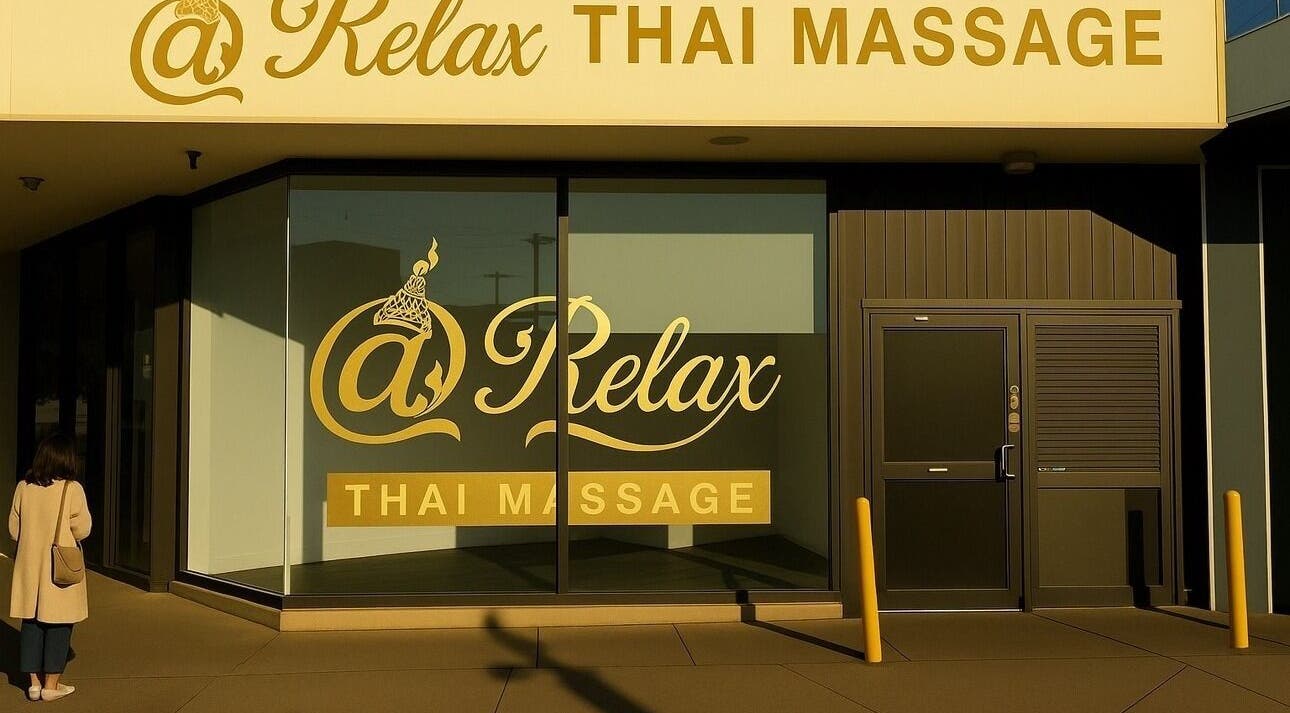 Exterior view of @ Relax Union Square, a Thai massage venue in Melbourne, Victoria, AU.