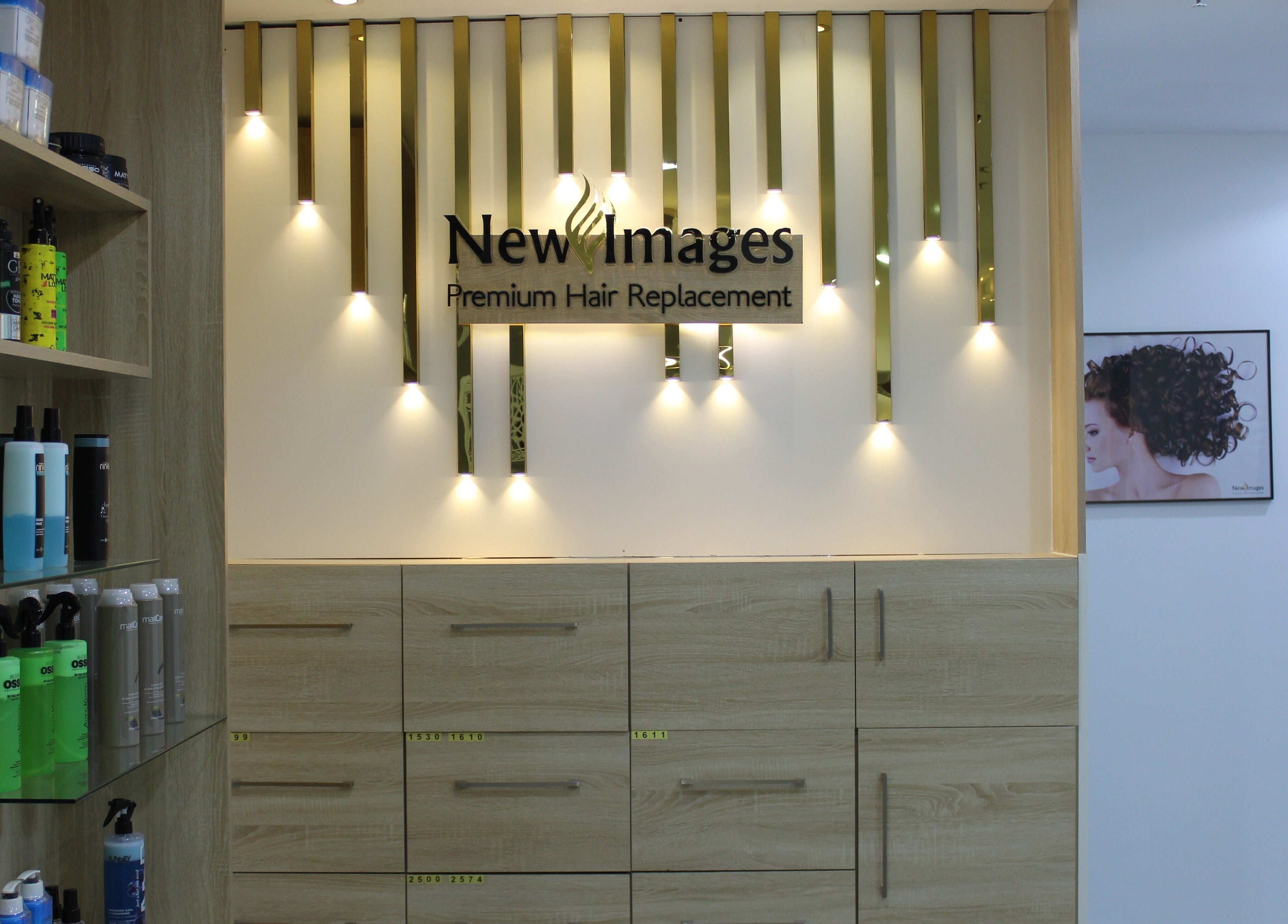 Stylish shelves and lighting at New Images, Dubai, 127825, AE.