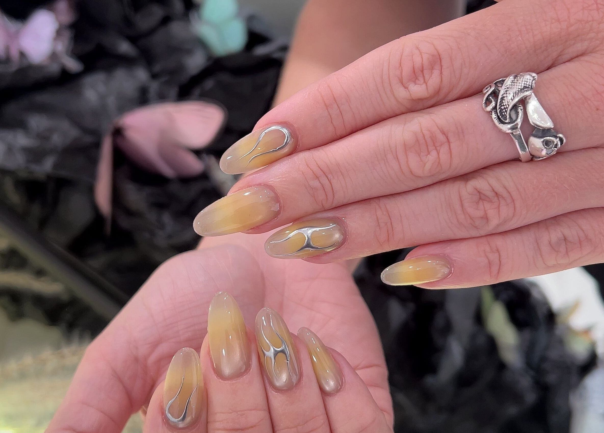 Intricate nail designs at Abby Nails Leyton, London, England, GB, showcasing artistic flair and style.