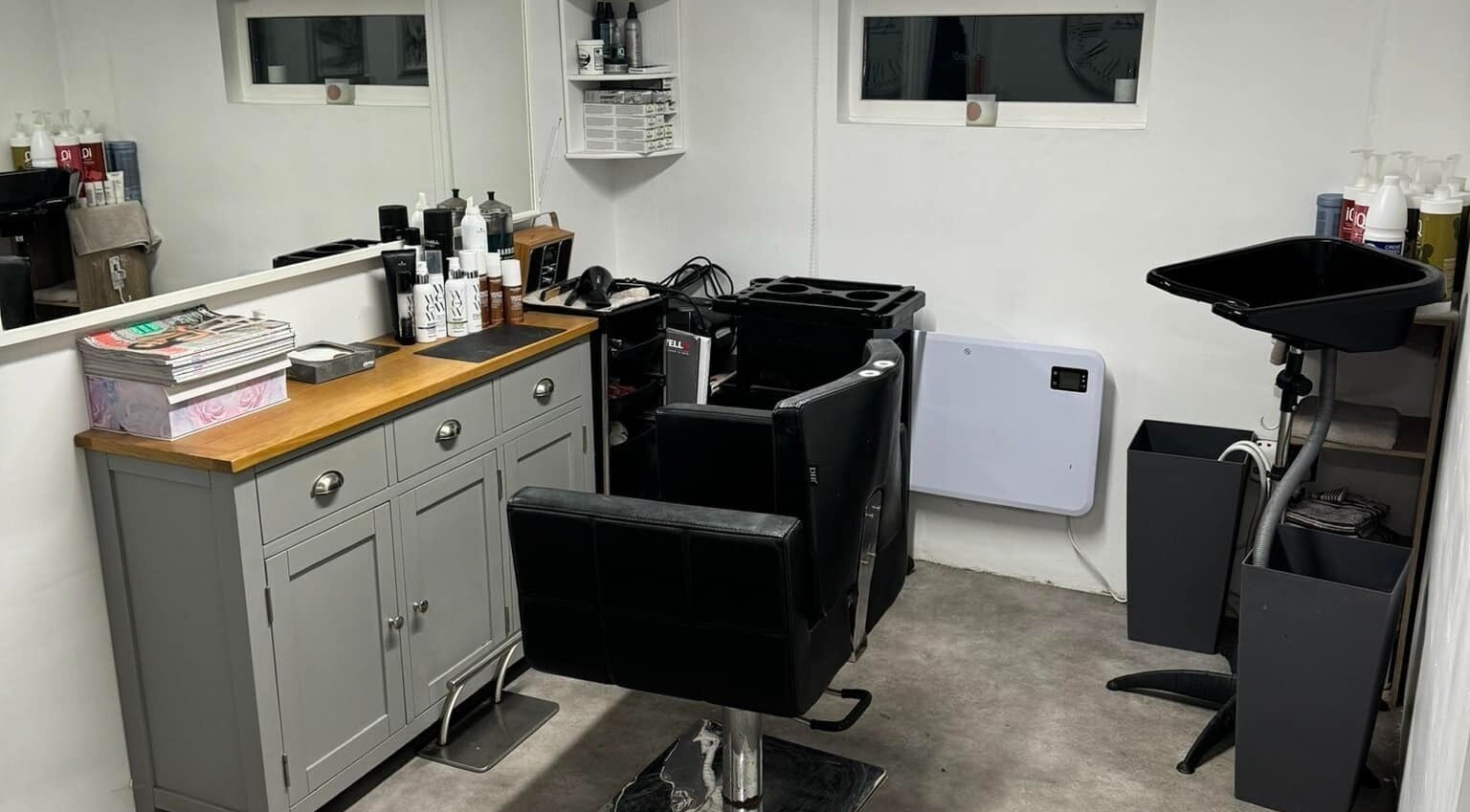 Modern hair styling station at Simply Hair By Sophie, Tonbridge, England, GB.