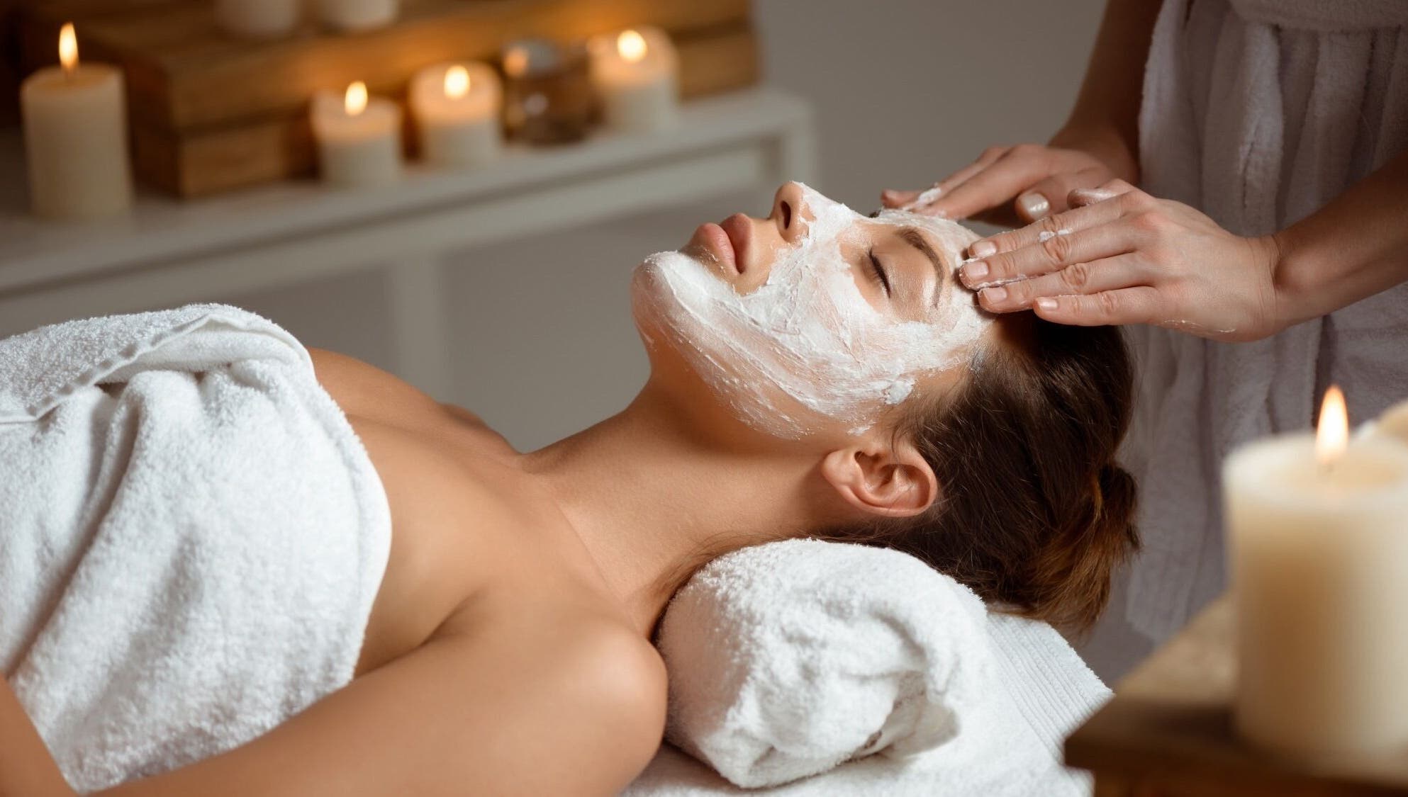 Relaxing facial treatment with candle ambiance at Selenite Beauty, Parksville, British Columbia, CA.