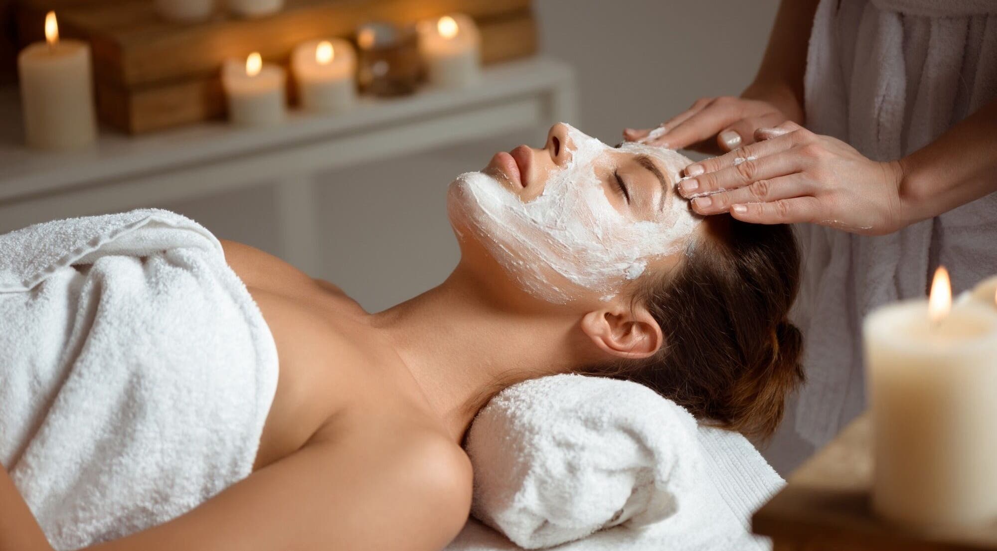 Relaxing facial treatment with candle ambiance at Selenite Beauty, Parksville, British Columbia, CA.