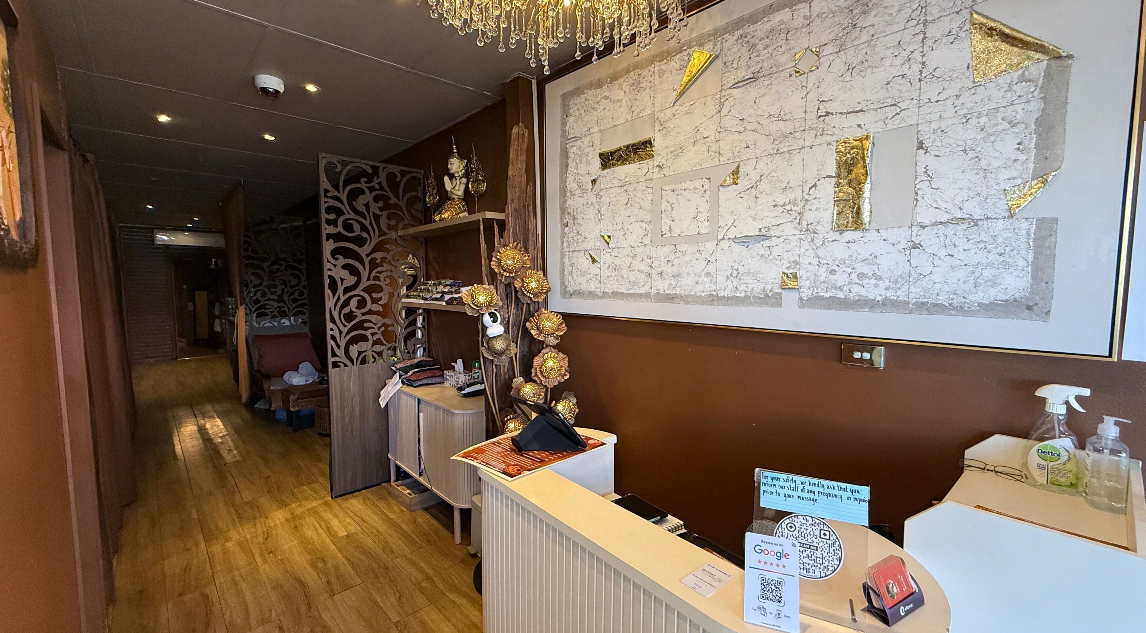 Welcome area of SAWATDEE THAI MASSAGE AND DAY SPA AT REVESBY, Revesby, New South Wales, AU with elegant decor.