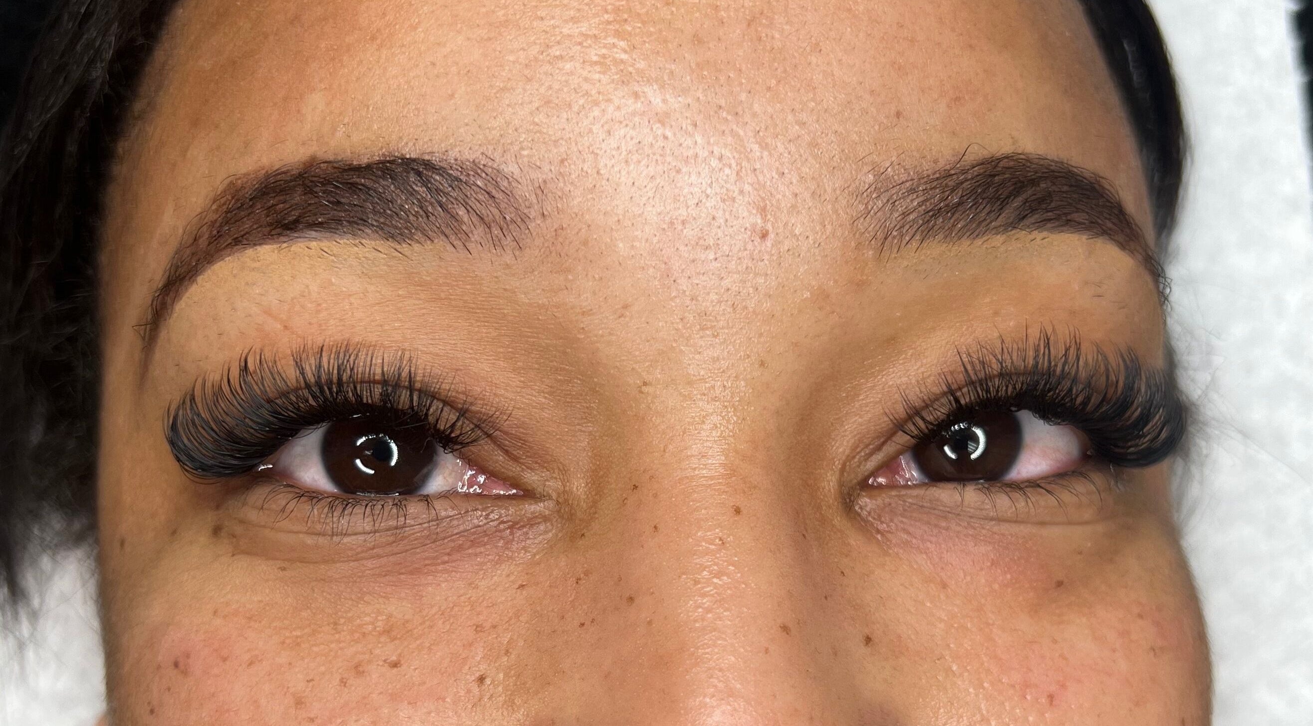 Close-up of expertly crafted eyelashes at Kanerrie Refine Glow, Port of Spain, Port of Spain Corporation, TT.