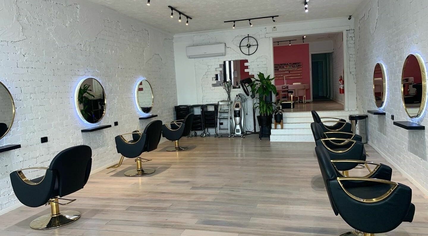 Elegant Lebella Hair & Beauty salon interior with plush chairs in Melbourne, Victoria, AU.