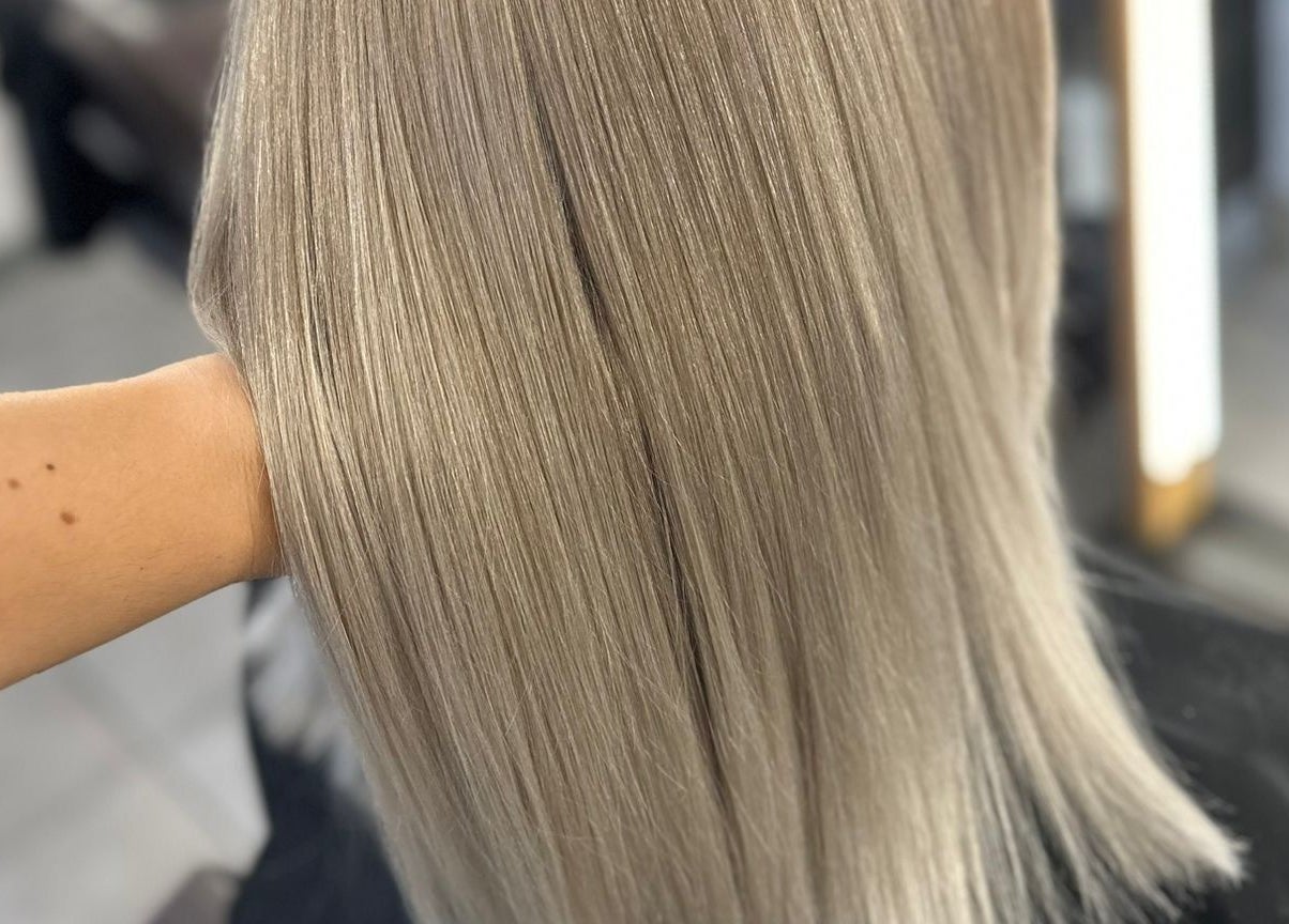 Smooth, silky blonde hair expertly styled at Skaistuma ēra, Jelgava, LV salon.
