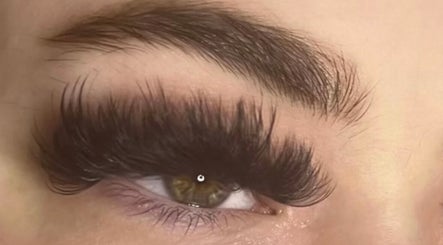 Close-up of lush eyelashes at Beauty by Golden Shells, Leeds, England, GB.