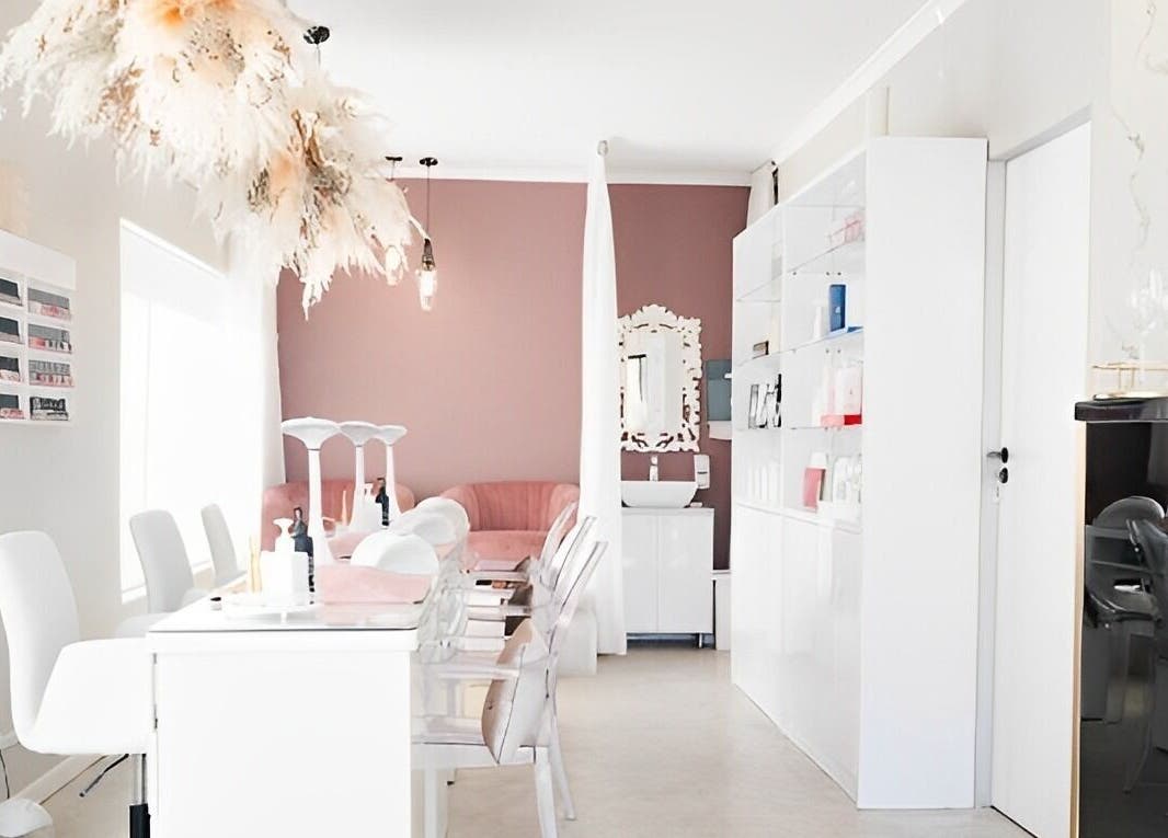 Chic beauty salon interior at Femme Aesthetics in Pretoria, Gauteng, ZA, featuring modern decor and serene atmosphere.