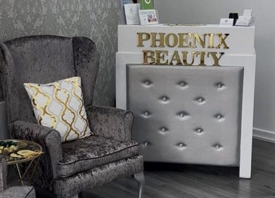 Elegant reception at Phoenix Beauty By Marianna Ori, Wirral, England, GB with plush seating and chic decor.