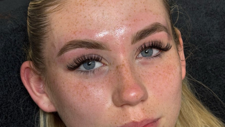 Close-up of perfect brows and lashes at Beauty By Jordan Jaye - BEDDAU in Beddau, Wales, GB.