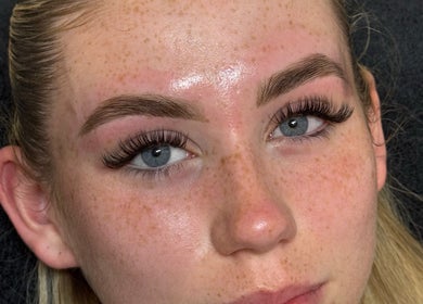 Close-up of perfect brows and lashes at Beauty By Jordan Jaye - BEDDAU in Beddau, Wales, GB.