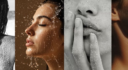 Close-up of serene faces with water and sand at Hey Amy, Cape Town, Western Cape, ZA, embodying tranquility.