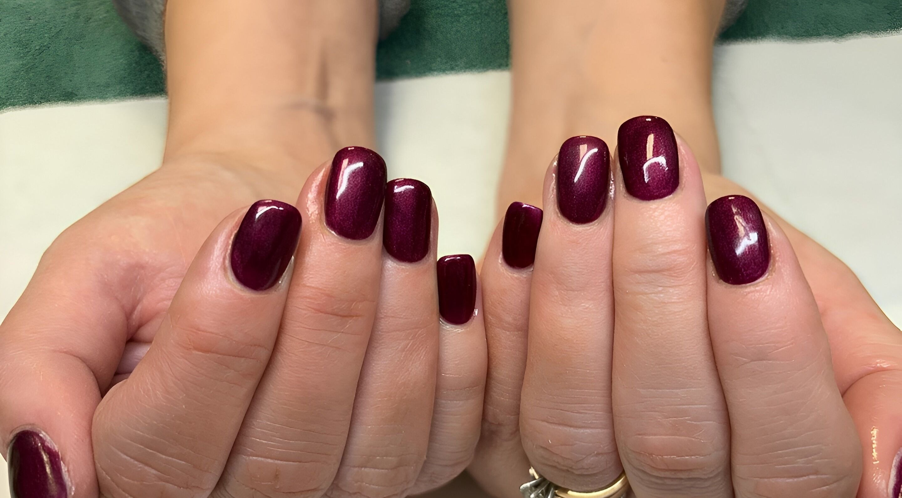 Manicured burgundy nails at Beauty Within by Rebecca, Wexford, County Wexford, IE.