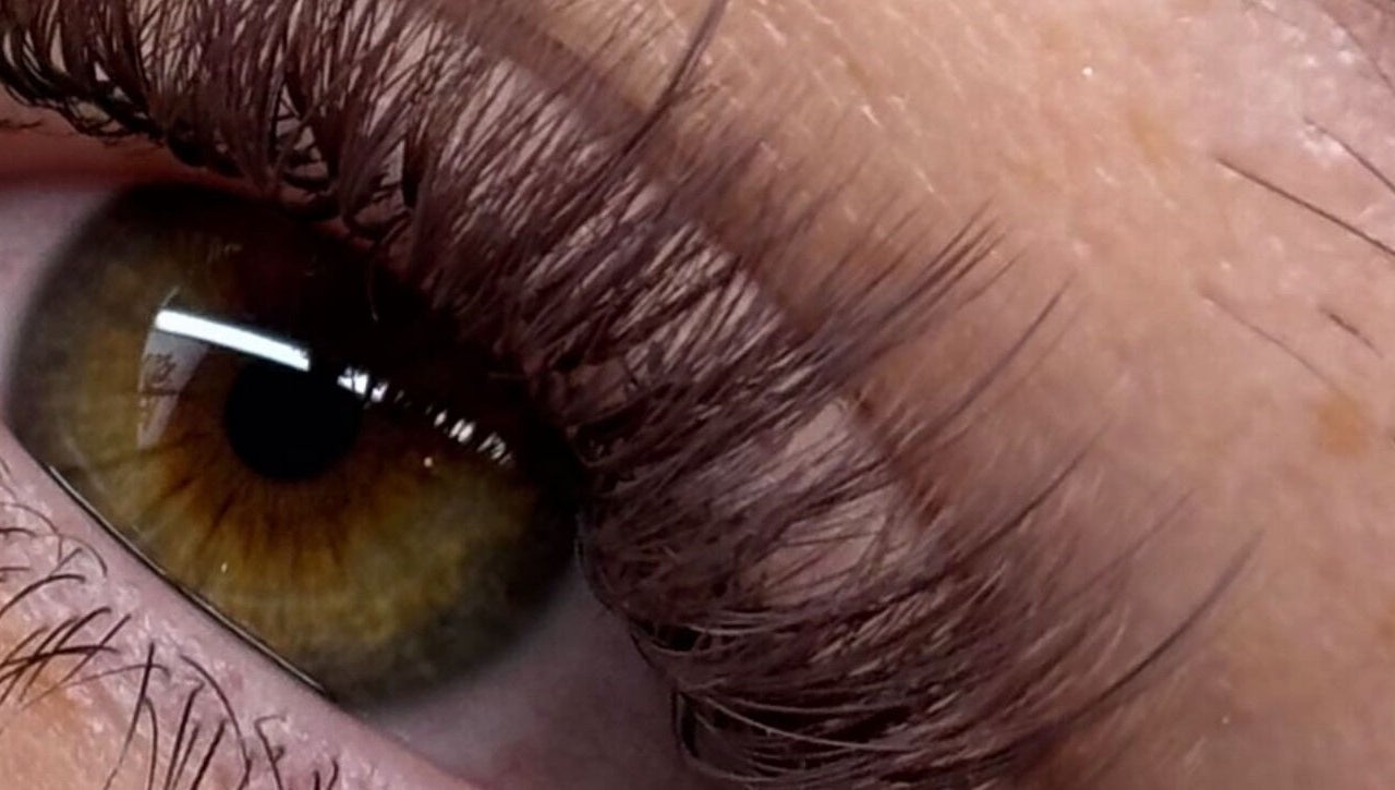 Close-up of beautiful eyelash extensions from Lash Money in Livingston, Scotland, GB.