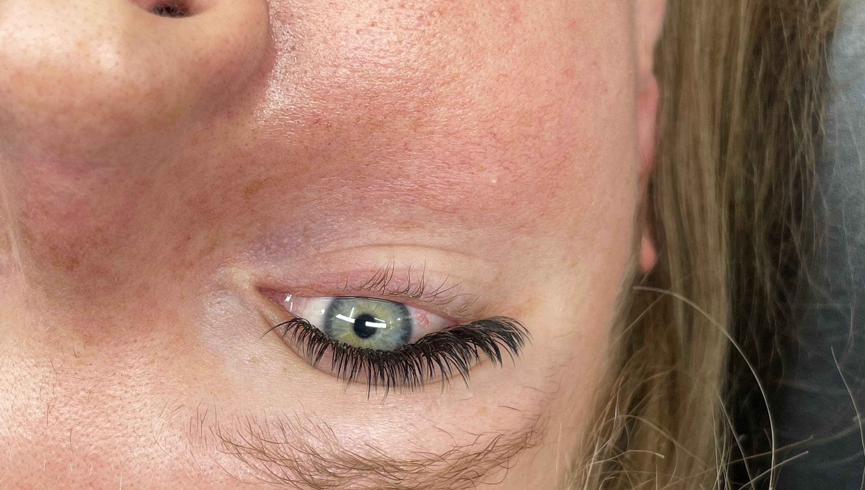 Close-up of enhanced eyelashes at Cassandra Jade’s Collective, Alberton, Gauteng, ZA.