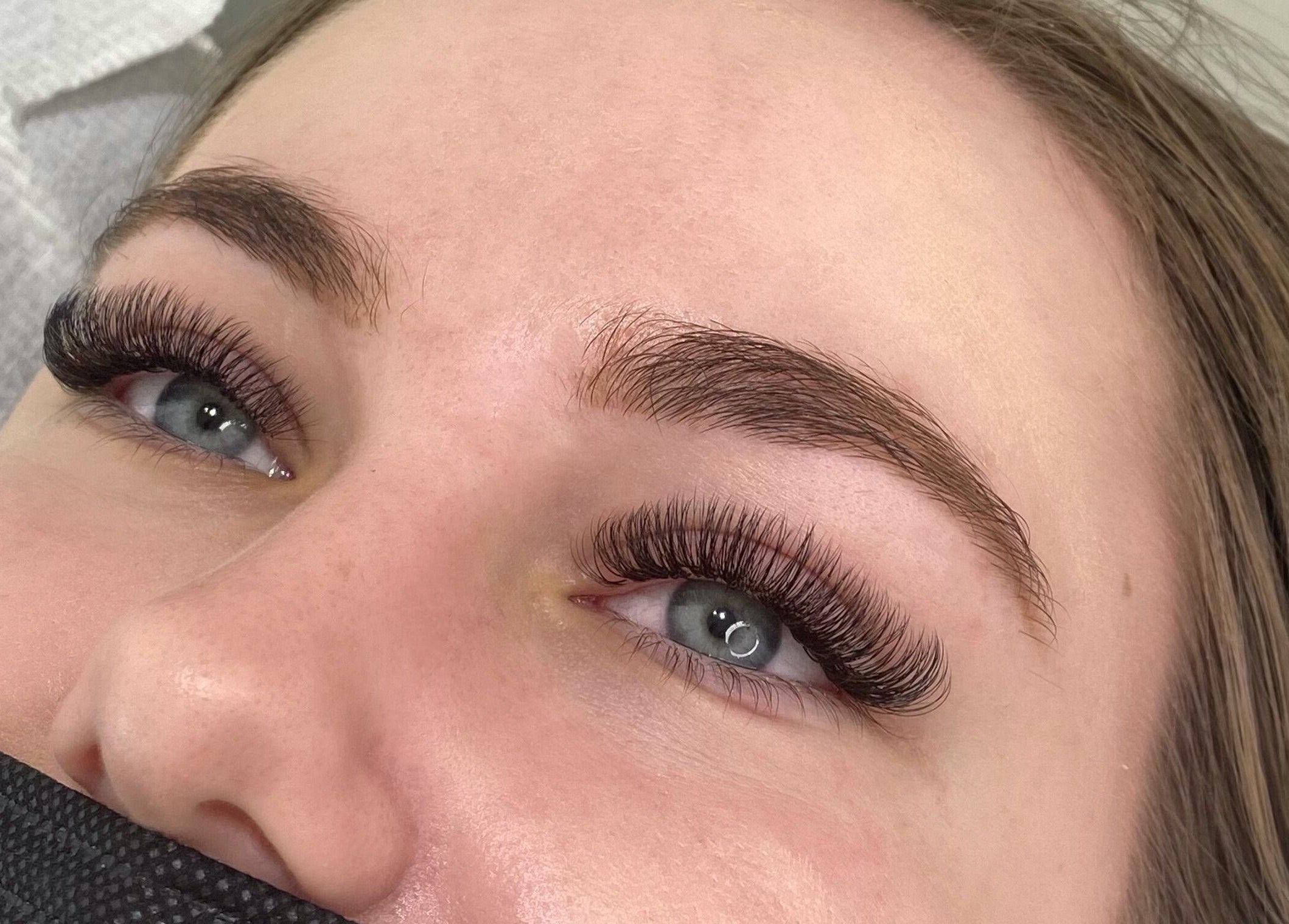 Close-up of beautifully enhanced lashes at The Lash Cove, Meridan Plains, Queensland, AU.