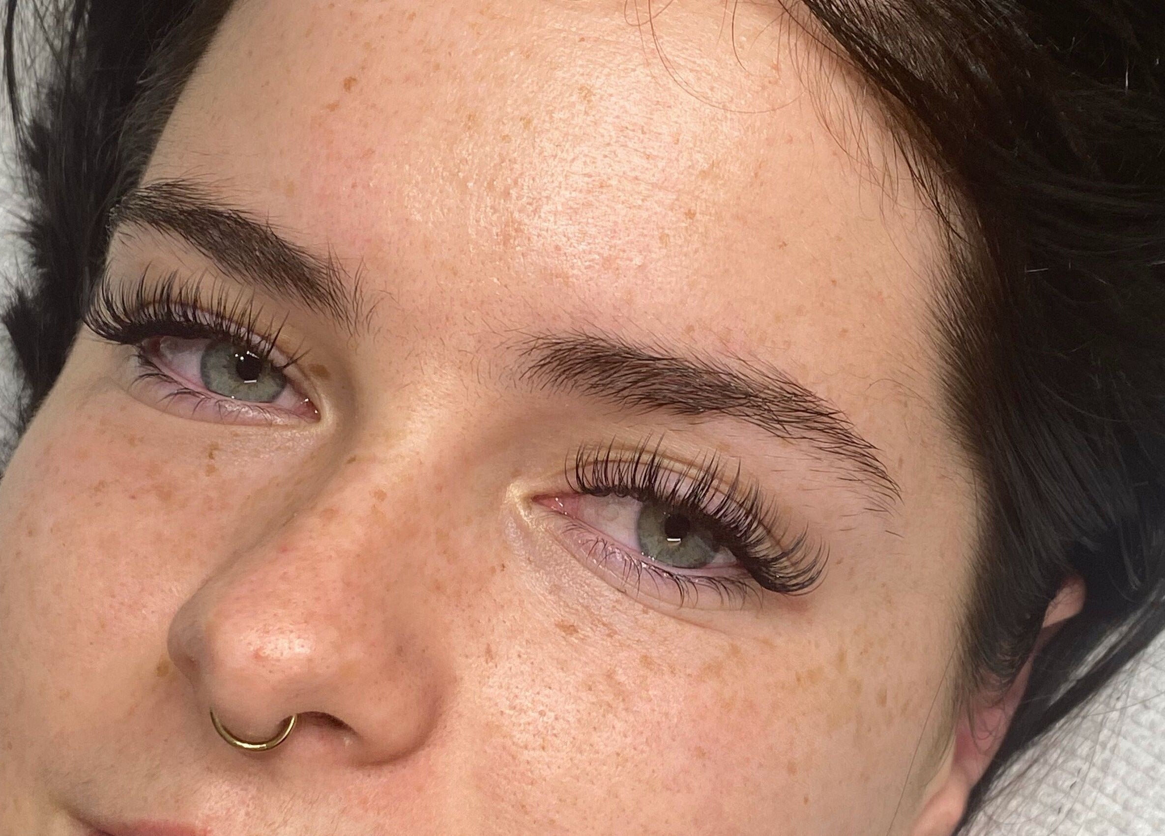 Close-up of elegant eyelash extensions at The Lash Cove, Meridan Plains, Queensland, AU.