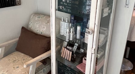 Chic skincare display at The Skin Spot, Cape Town, Western Cape, ZA, featuring elegant cosmetic products.
