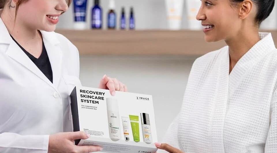 Consultation at The Skin Spot in Cape Town, Western Cape, ZA discussing recovery skincare system.