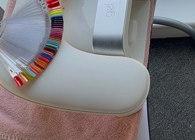 Colorful nail polish samples at Kayley Diane Nails, Colchester, England, GB, showcasing vibrant manicure options.