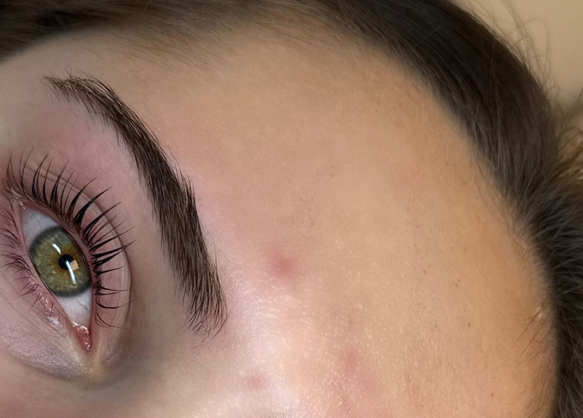 Close-up of a well-groomed eyebrow at Belles Beauty, Mirfield, England, GB, showcasing precision beauty services.