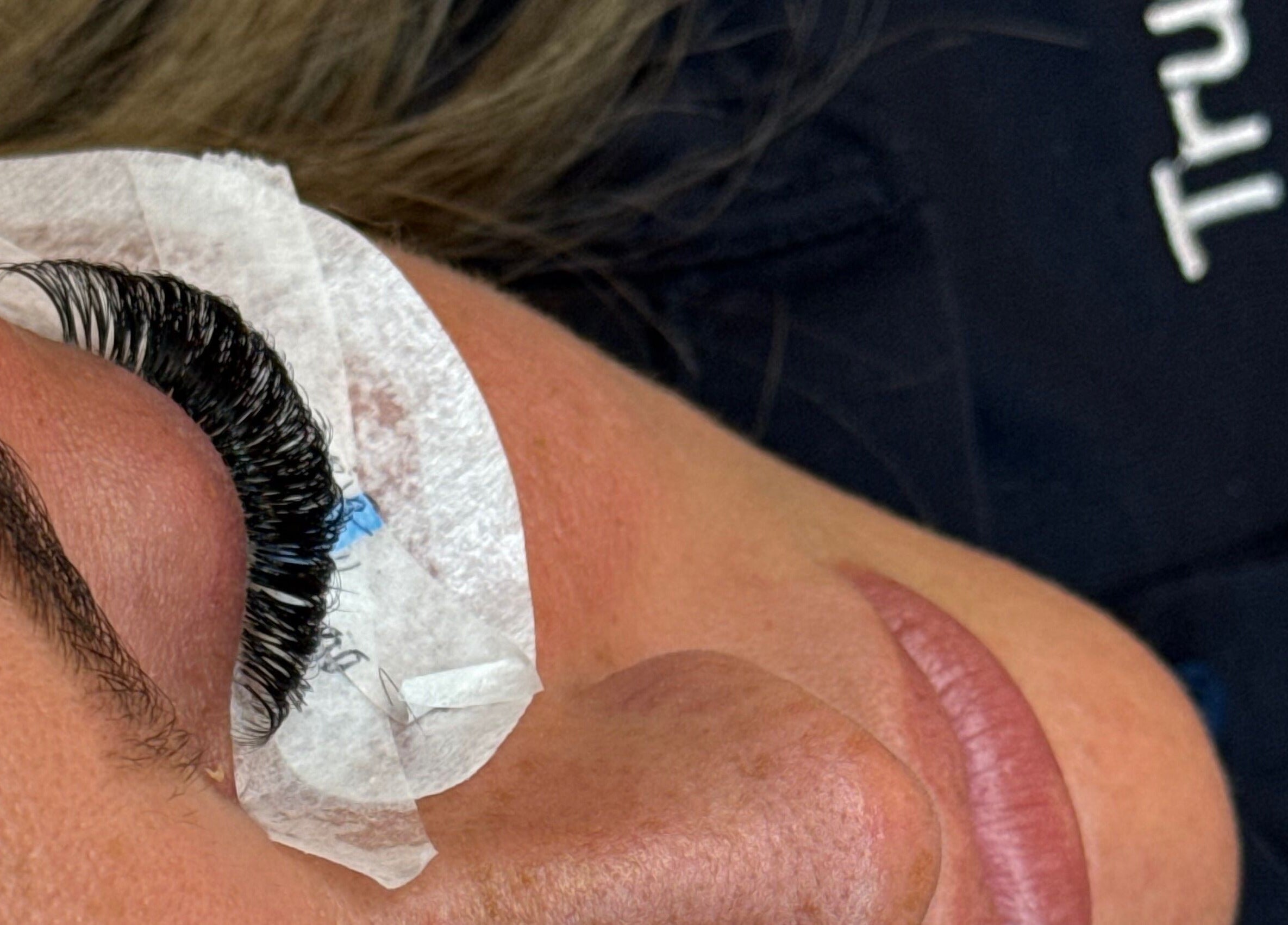 Close-up of eyelash extensions at Belles Beauty, Mirfield, England, GB showcasing precision and style.