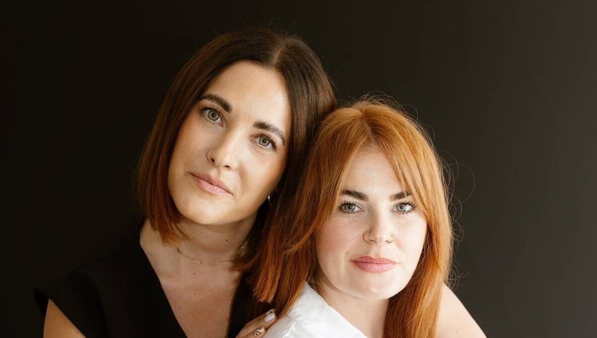 Two women smiling at FACES Brows Lashes Makeup, Ilkley, England, GB, showcasing beauty services.