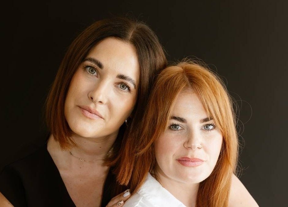 Two women smiling at FACES Brows Lashes Makeup, Ilkley, England, GB, showcasing beauty services.